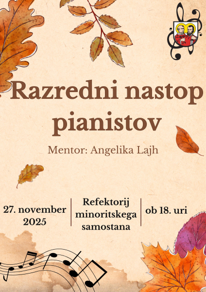 Razredni nastop pianistov november 2025