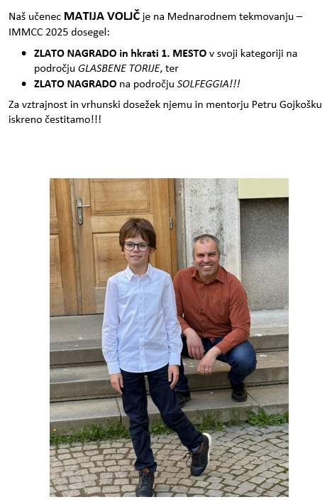 Matija Voljč in prof. Peter Gojkošek